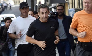 Nicolas Sarkozy faisant son jogging le 16 septembre 2014 à Paris