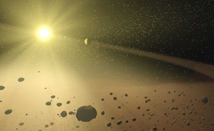 Image d'illustration d'un astéroïde dans l'espace.