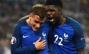 Griezmann et Umtiti au Stade Vélodrome de Marseille le 7 juillet 2016