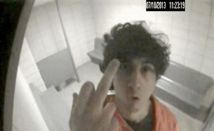 Photo de Djokhar Tsarnaev dans sa cellule en 2013, diffusée par la justice américaine