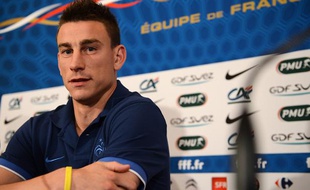 Le défenseur français Laurent Koscielny, lors d'une conférence de presse de l'équipe de France (mercredi 20 juin 2012 à Donetsk)