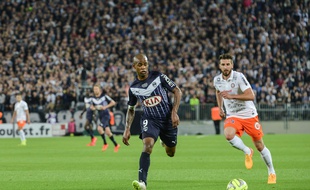 L'attaquant des Girondins, Diego Rolan, lors du match contre Montpellier, le 23 mai 2015 au Nouveau stade de Bordeaux.