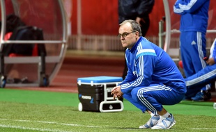 Marcelo Bielsa lors du match entre Monaco et l'OM le 14 décembre 2014.