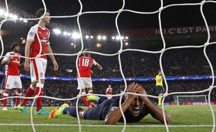 Marquinhos, déçu lors du match entre le PSG et Arsenal le 13 septembre 2016.