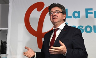 Jean-Luc Mélenchon durant sa cérémonie des vœux à Marseille