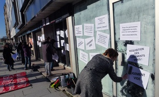 Une action en faveur d'un logement pour tous en janvier 2013 à Rennes.