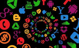 Farandole de logos de réseaux sociaux