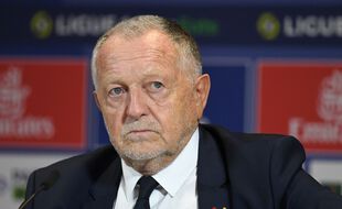 Jean-Michel Aulas lors de la présentation de Jérôme Boateng, en août 2020.
