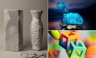 Le vase Introverso 2 de Paolo Ulian et Moreno Ratti, le Dino Pet de Biopop et le sucre imprimé en 3D de Sugar Lab.