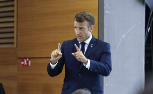 Emmanuel Macron lors du sommet du G7 à Biarritz, le 25 août 2019.