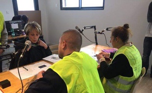 Lors du lancement de la webradio des "gilets jaunes" du Tarn-et-Garonne