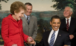 Nancy Reagan et Barack Obama