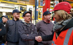 Valérie Pécresse en visite chez Bombardier, dans le Nord.