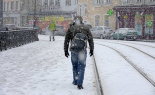 De la neige à Strasbourg en 2010 (illustration).