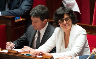Manuel Valls et Myriam El Khomri à l'Assemblée nationale, le 5 juillet 2016.