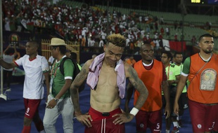 Les joueurs de Madagascar déçus après leur élimination par la Tunisie en quarts de finale de la CAN, le 11 juillet 2019.