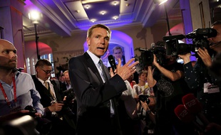 Kristian Thulesen Dahl, le président du Parti populaire danois, après les élections législatives du 18 juin 2015.