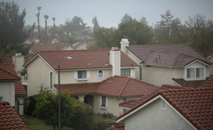 Un des quartiers de Porter Ranch (Californie) où de nombreux habitants ont quitté leur maison après une fuite massive de gaz naturel, dans la vallée de San Fernando, près de Los Angeles, le 22 décembre 2015.