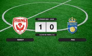 Ligue 2, 24ème journée: Nancy vainqueur de Pau 1 à 0 au stade Marcel-Picot