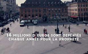 Capture d'écran de la vidéo de la ville de Lille sur la propreté.