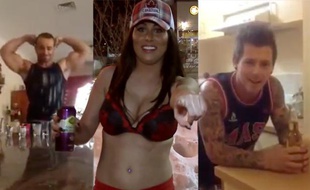 Des participants du «Neknomination», le jeu à boire sur Facebook