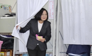 La présidente de Taïwan, Tsai Ing-wen, a voté à Taipei le 11 janvier 2020.