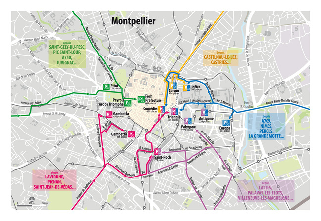 Access to car parks in Montpellier city center from June 27, 2022