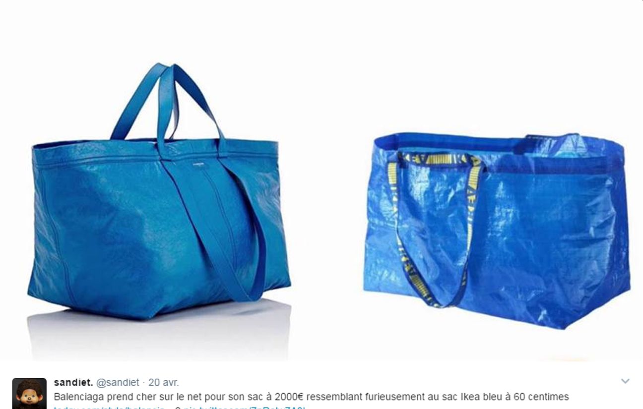 Ikea s amuse de la ressemblance d un sac Balenciaga a 1.695 euros avec son cabas en plastique a 80 centimes