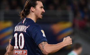 L'attaquant du PSG Zlatan Ibrahimovic, le 13 janvier 2015, à Saint-Etienne.