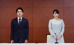 La princesse japonaise Mako et son mari roturier Kei Komuro en octobre 2021.