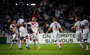 Bordeaux's players Ferreira, Diabate, Plasil, Contento reacts after Diabate's goal during the French League Cup soccer match between Toulouse Football Club and Girondins de Bordeaux at the Toulouse Stadium in Toulouse, southern FRANCE - 28/10/2014./LANCELOT_FLAF019/Credit:LANCELOT FREDERIC/SIPA/1410282351