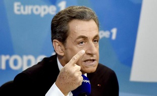 Nicolas Sarkozy lors de son intervention sur Europe 1 le 19 février 2015 à Paris
