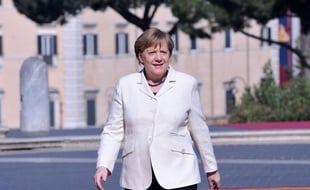 Angela Merkel à Rome en mars 2017.