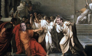 La morte di Cesare. Photomontage assumé.