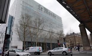 La façade du quotidien Le Monde, le 7 mars 2013 à Paris