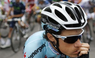 Le coureur français Sylvain Chavanel le 2 juillet 2012 sur le Tour de France, à Tournai en Belgique.