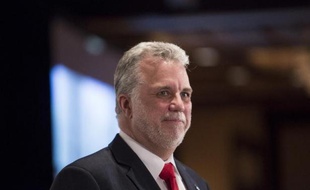 Philippe Couillard, chef du Parti libéral du Québec (PLQ), à Montréal le 1er avril 2014