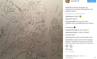 Capture d'écran d'un post Instagram de Joann Sfar d'août 2017.