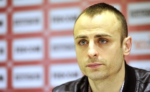L'attaquant bulgare Dimitar Berbatov lors de sa présentation le 4 février 2014.