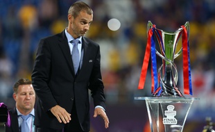 Aleksander Ceferin, le président de l'UEFA, lors de la finale de la Ligue des champions féminine, le 24 mai 2018.
