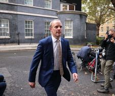 Mandatory Credit: Photo by Jeff Gilbert/Shutterstock (13497321c)  Conservative minister Dominic Raab MP arrives to be informed of their Cabinet positions in Downing Street as Rishi Sunak forms his government.  Conservative ministers arrive to be informed of their Cabinet positions in Downing Street as Rishi Sunak forms his government, London, UK - 25 Oct 2022/shutterstock_editorial_Conservative_ministers_arrive_13497321c//2210252330