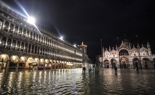 La place San Marco et de nombreux quartiers de Venise sont inondés après une marée historique, le 12 novembre 2019.