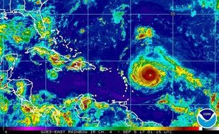 L'ouragan Irma à l'est des Antilles, le 4 septembre 2017.