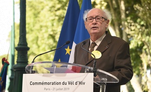 Serge Klarsfeld, lors de la cérémonie consacrée aux victimes de la rafle du Vel d'Hiv à Paris, en 2019.