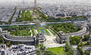 Voici un aperçu du parvis de la tour Eiffel après sa végétalisation.