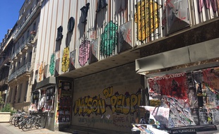 Le squat de l'ancien cinéma le Royal, à Montpellier, ce 14 mai 2019