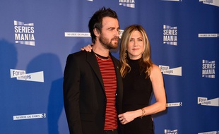 Jennifer Aniston et Justin Theroux le 13 mai 2017 à Paris