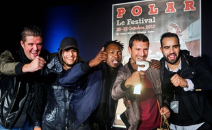 L'équipe du film Caïd au festival du film polar à Cognac.