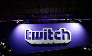 Le logo de Twitch au Tokyo Game Show 2018.