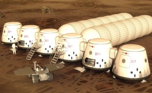 Vue d'artiste du projet de colonie de Mars One.